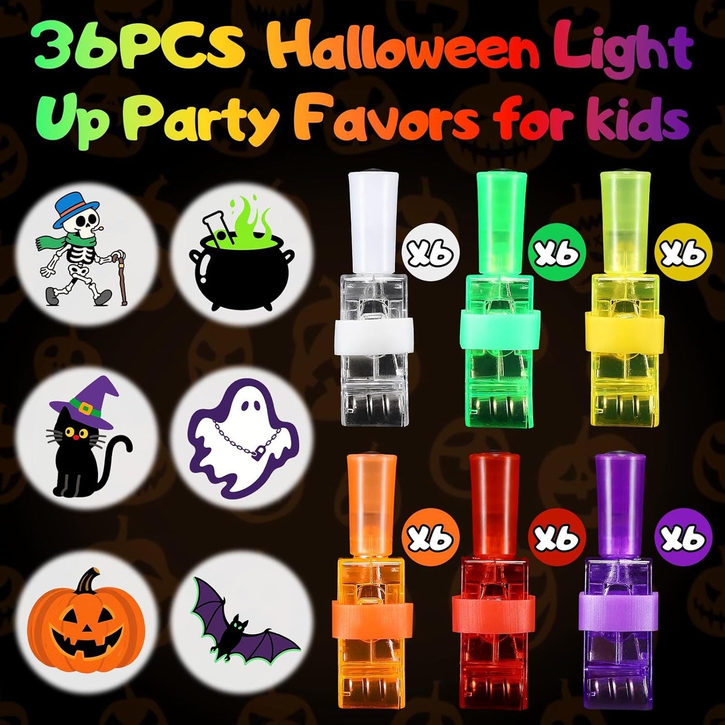 LED Finger Lights 36PCS Halloween Party Toys