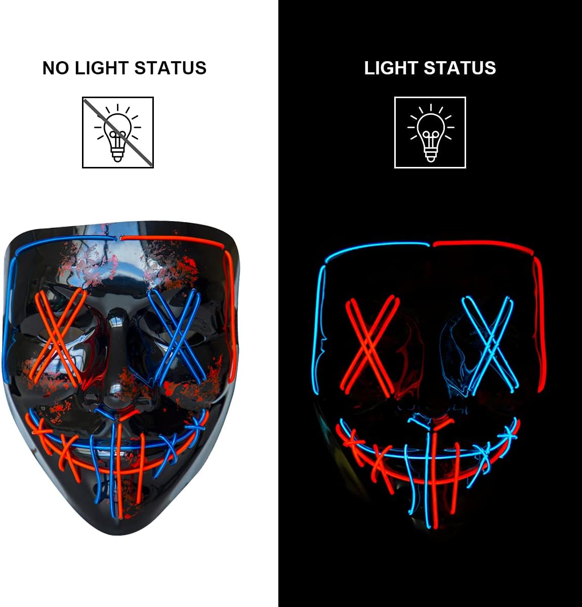 LED Light Up Halloween Mask