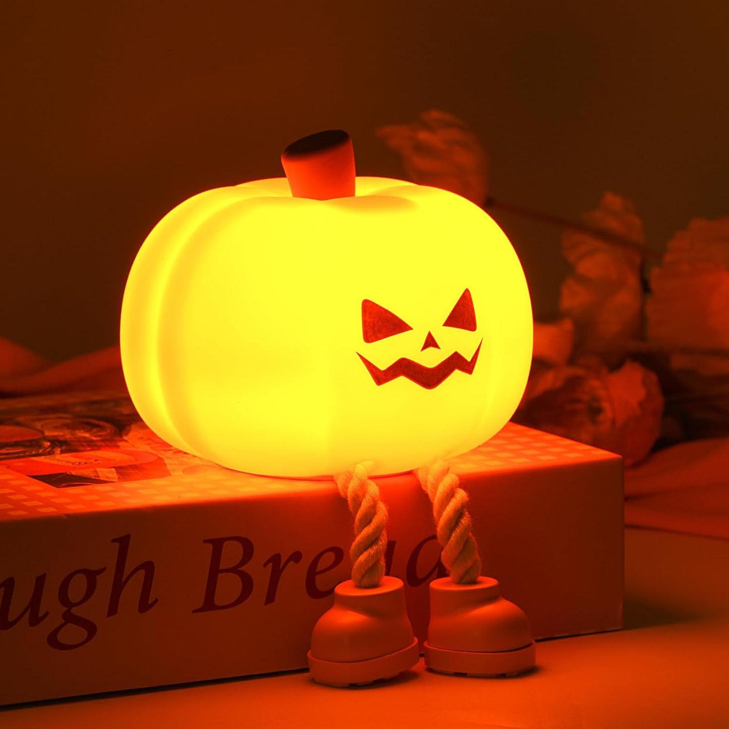 Pumpkin LED Night Light Silicone Rechargeable Touch Lamp