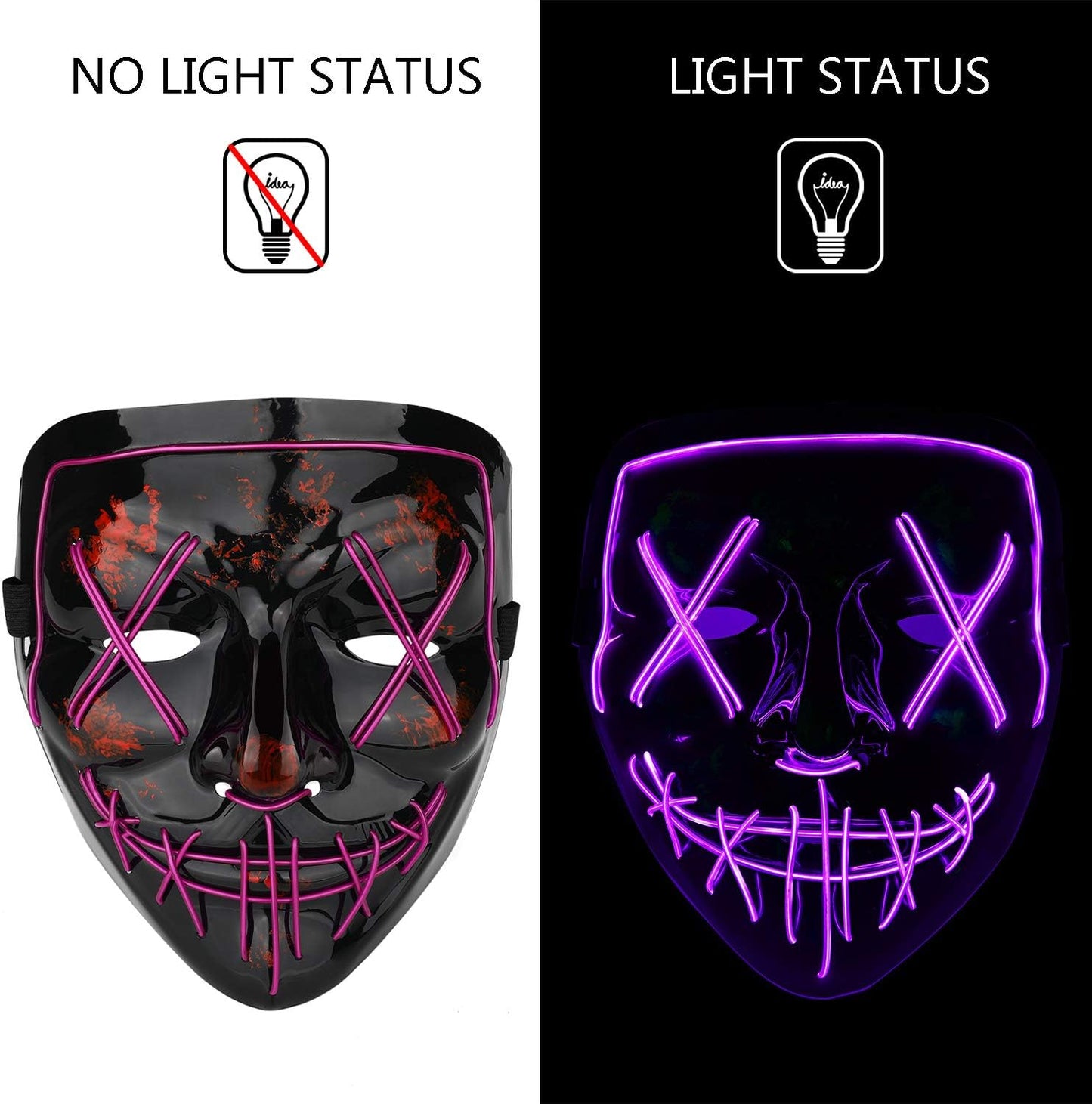 LED Light Up Halloween Mask