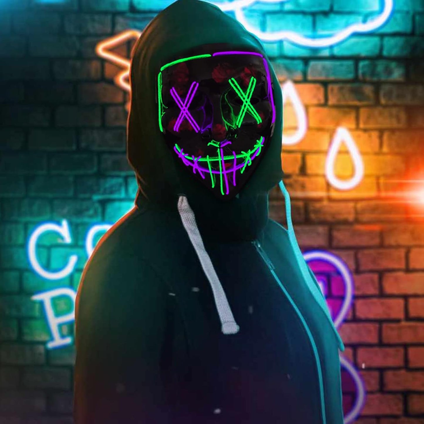 LED Light Up Halloween Mask