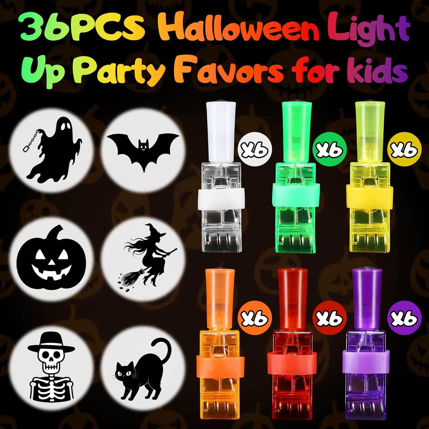 LED Finger Lights 36PCS Halloween Party Toys