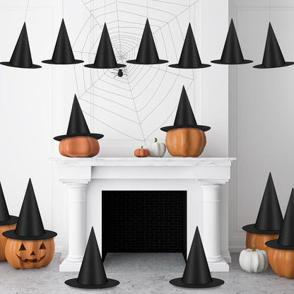Witch Hats 12 PCS Hanging Halloween Decor with Rope