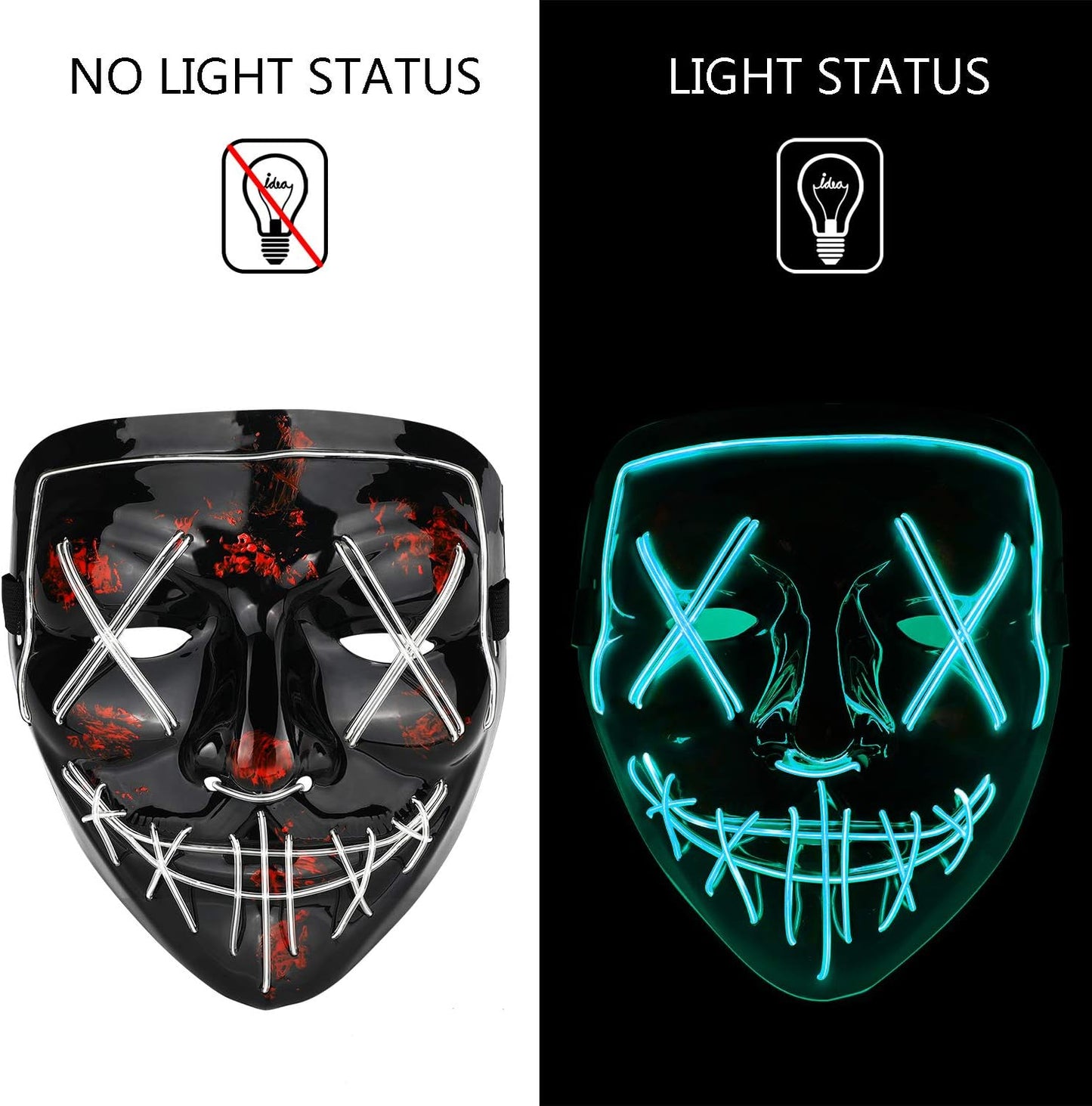 LED Light Up Halloween Mask