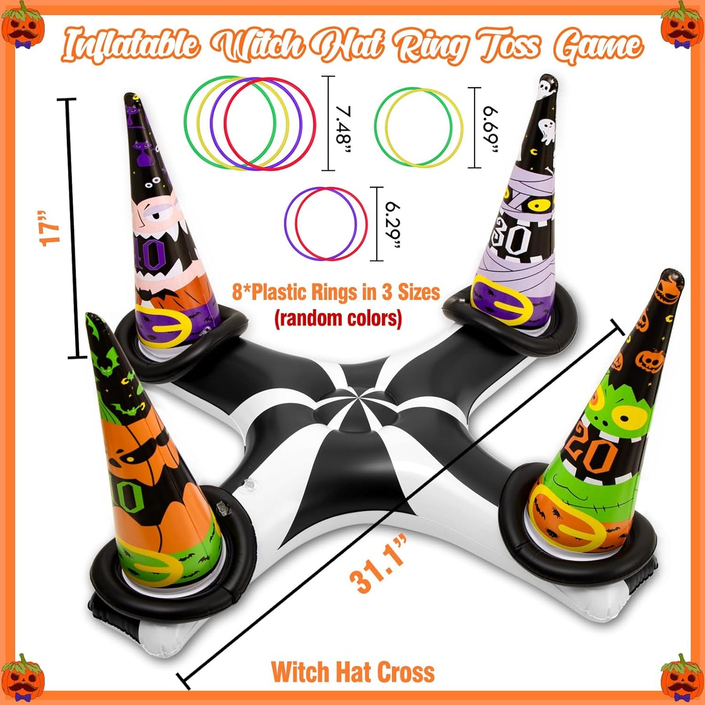 Inflatable Witch Hat Ring Toss Game Halloween