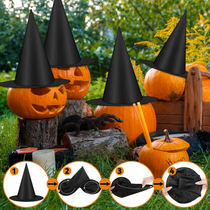Witch Hats 12 PCS Hanging Halloween Decor with Rope