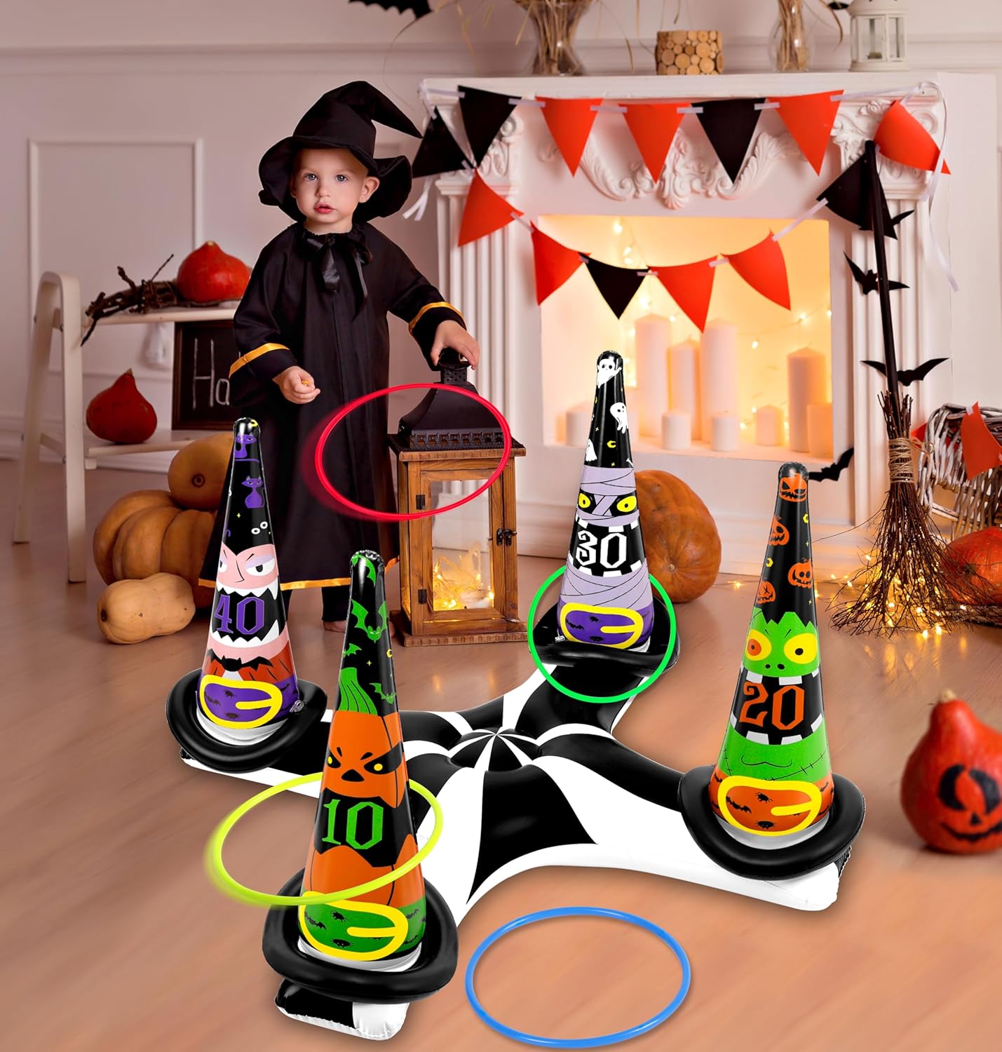 Inflatable Witch Hat Ring Toss Game Halloween