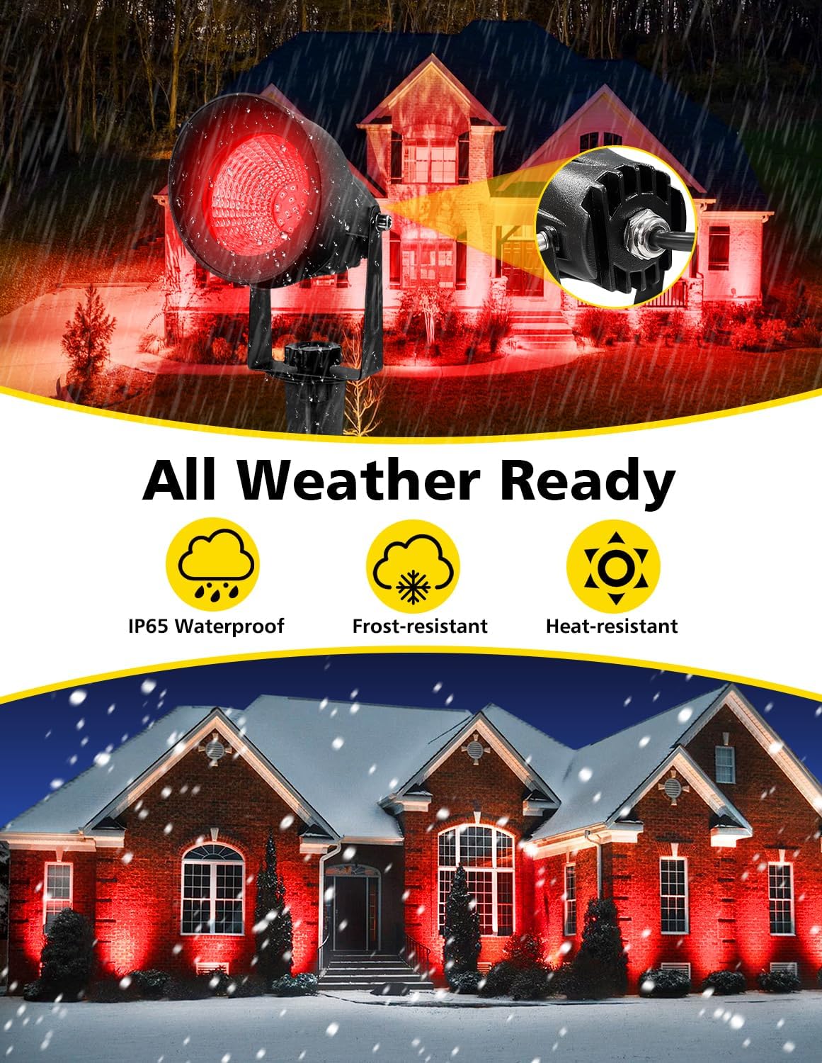 LED Spotlight Outdoor Waterproof Landscape Lighting Adjustable 2 Pack