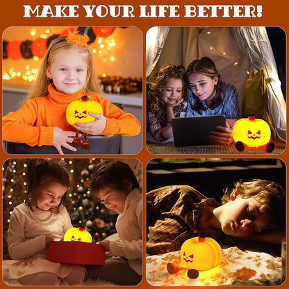 Pumpkin LED Night Light Silicone Rechargeable Touch Lamp