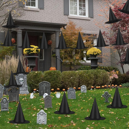Witch Hats 12 PCS Hanging Halloween Decor with Rope