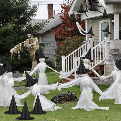 Witch Hats 12 PCS Hanging Halloween Decor with Rope